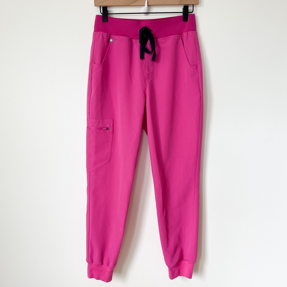 FIGS Zamora High Rise Jogger Scrub Pant Pink Womens Small Petite